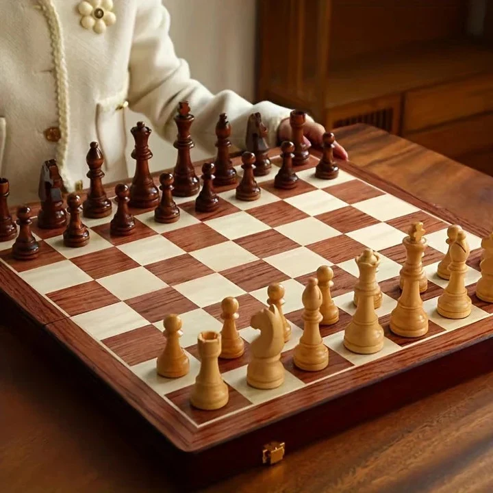 Wooden Chess Set Display